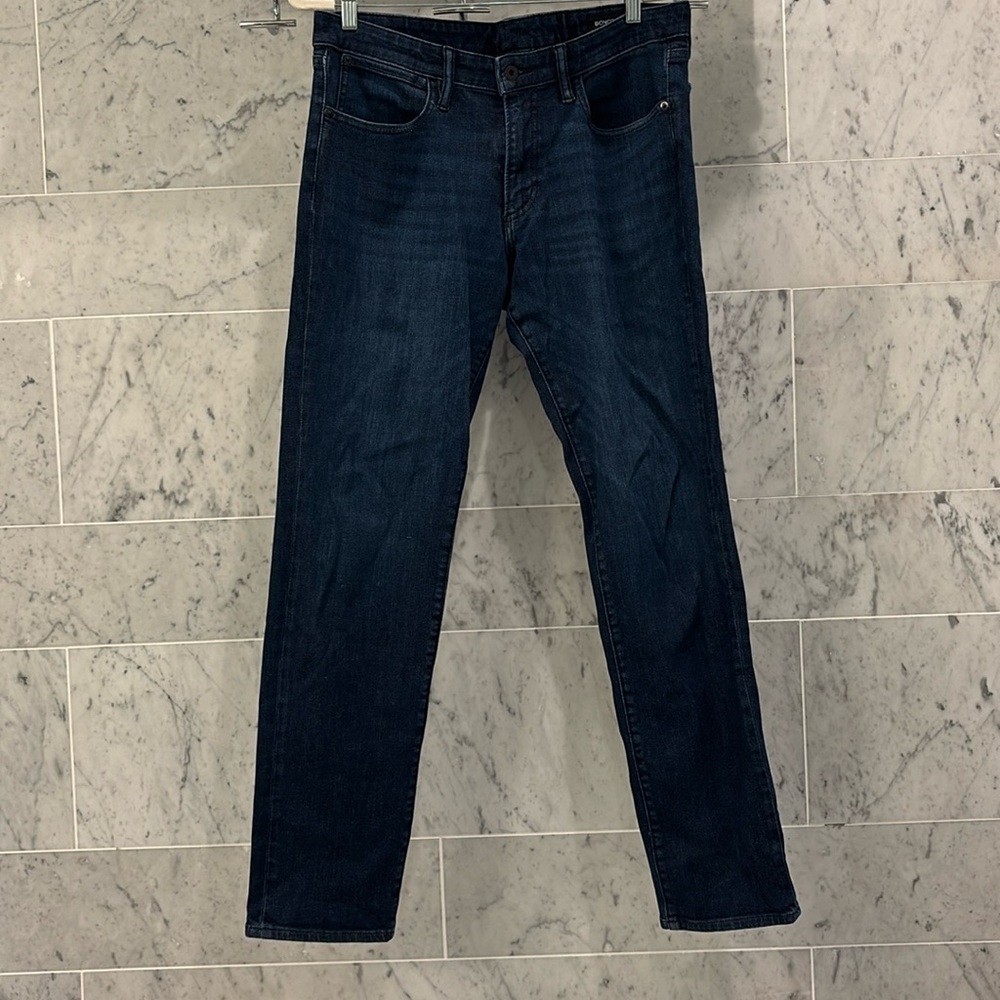 Men's Bonobos Premium 4-Way Stretch Jeans - dark wash - size 33 - Inseam 31.5